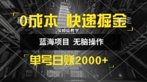 （12709期）0成本快递掘金玩法，日入2000+，小白30分钟上手，收益嘎嘎猛！-优优云创网