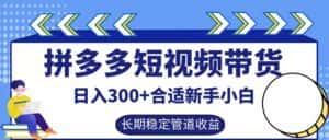 拼多多短视频带货日入300+，实操账户展示看就能学会-优优云创网