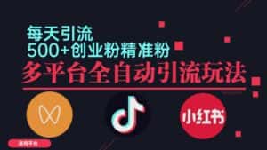 (12765期)小红书抖音视频号截流自热全平台引流打法,全自动引流【日引2000+精准…-优优云创网