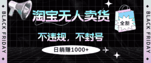 （12780期）淘宝无人卖货4，不违规不封号，简单无脑，日躺赚1000+-优优云创网
