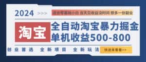 （12790期）2024淘宝暴力掘金，单机500-800，日提=无门槛-优优云创网