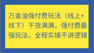 万金油强付费玩法(线上+线下)干货满满,强付费最强玩法,全程实操不讲逻辑-优优云创网
