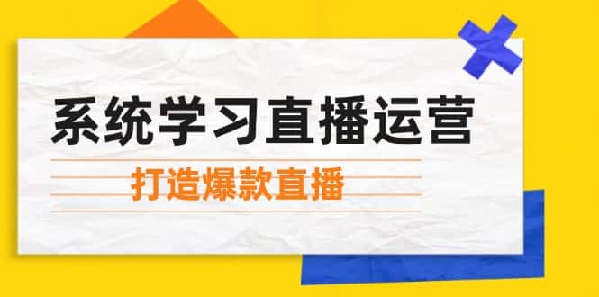 系统学习直播运营:掌握起号方法、主播能力、小店随心推,打造爆款直播-优优云创网