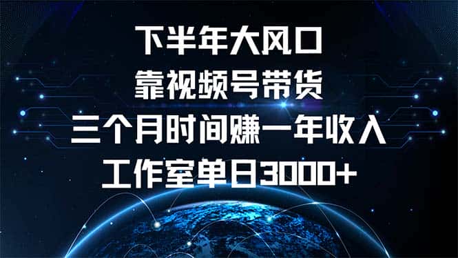 (12849期)下半年风口项目,靠视频号带货三个月时间赚一年收入,工作室单日3000+-优优云创网