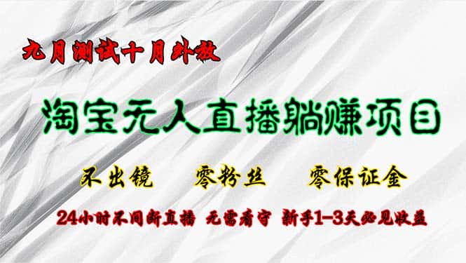 (12862期)淘宝无人直播最新玩法,九月测试十月外放,不出镜零粉丝零保证金,24小…-优优云创网