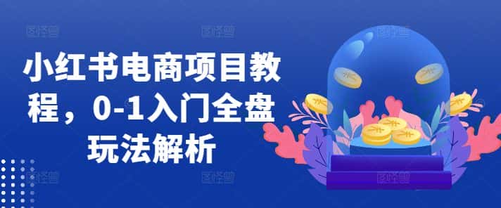 小红书电商项目教程，0-1入门全盘玩法解析-优优云创网