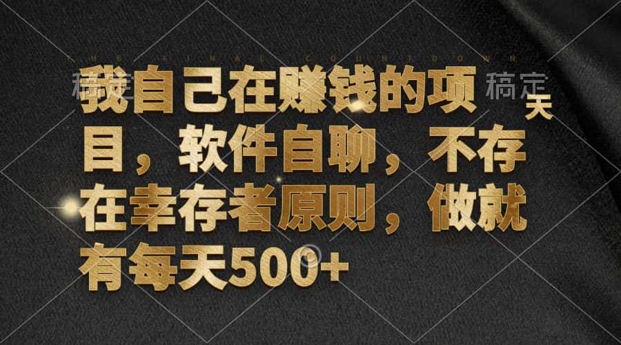 （12956期）我自己在赚钱的项目，软件自聊，不存在幸存者原则，做就有每天500+-优优云创网