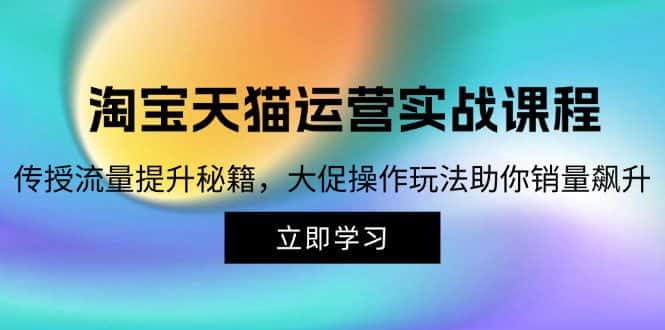 (12959期)淘宝&天猫运营实战课程,传授流量提升秘籍,大促操作玩法助你销量飙升-优优云创网