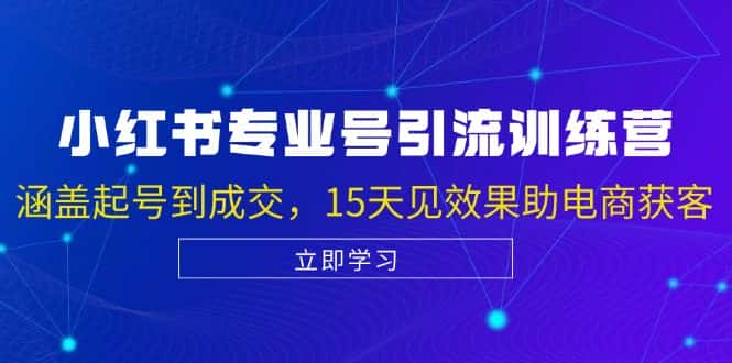 (13015期)小红书专业号引流陪跑课,涵盖起号到成交,15天见效果助电商获客-优优云创网