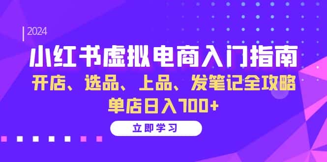 (13036期)小红书虚拟电商入门指南:开店、选品、上品、发笔记全攻略 单店日入700+-优优云创网