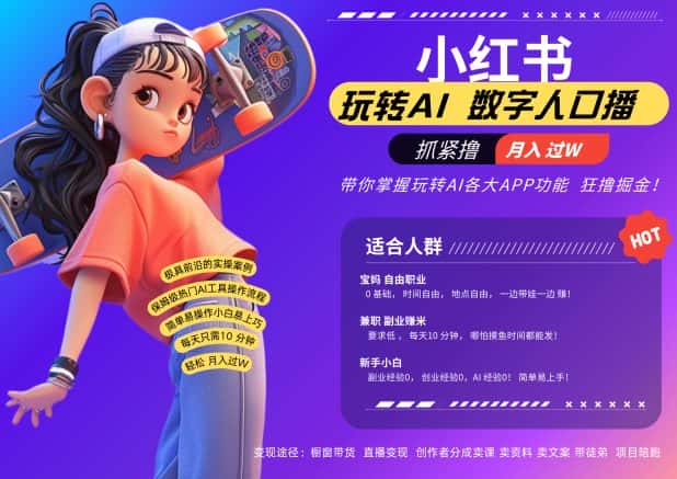 小红书数字人暴力起号,AI改写文案,再也不用费劲录口播,流量火爆月入破W轻松拿捏-优优云创网