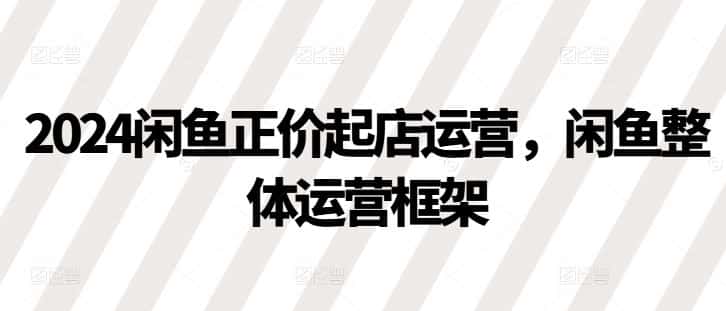 2024闲鱼正价起店运营,闲鱼整体运营框架-优优云创网