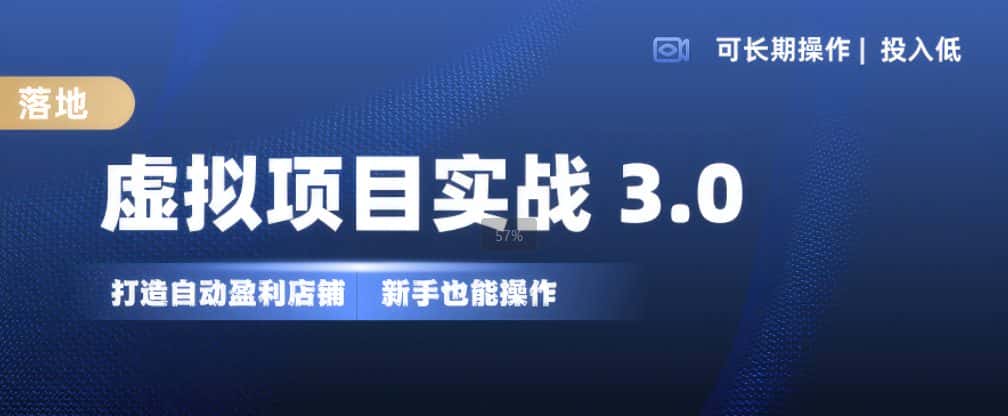虚拟项目实战3.0，打造自动盈利店铺，可长期操作投入低，新手也能操作-优优云创网