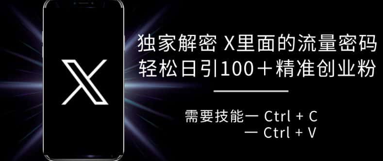独家解密 X 里面的流量密码，复制粘贴轻松日引100+-优优云创网
