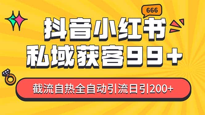(13421期)某音,小红书,野路子引流玩法截流自热一体化日引200+精准粉 单日变现3…-优优云创网