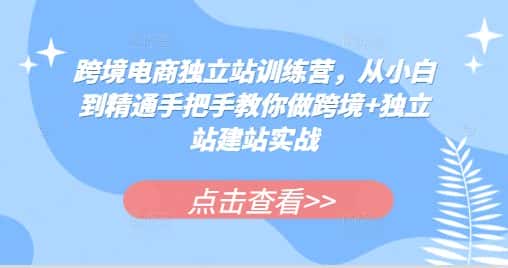 跨境电商独立站训练营,从小白到精通手把手教你做跨境+独立站建站实战-优优云创网