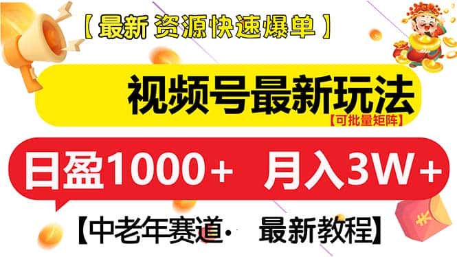 (13530期)视频号最新玩法 中老年赛道 月入3W+-优优云创网