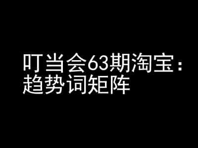 《淘宝天猫打爆班》原创高阶技术第63期，趋势词矩阵技术和玩法-优优云创网