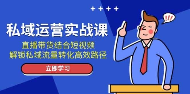 私域运营实战课：直播带货结合短视频，解锁私域流量转化高效路径-优优云创网