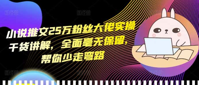 小说推文25万粉丝大佬实操干货讲解，全面毫无保留，帮你少走弯路-优优云创网