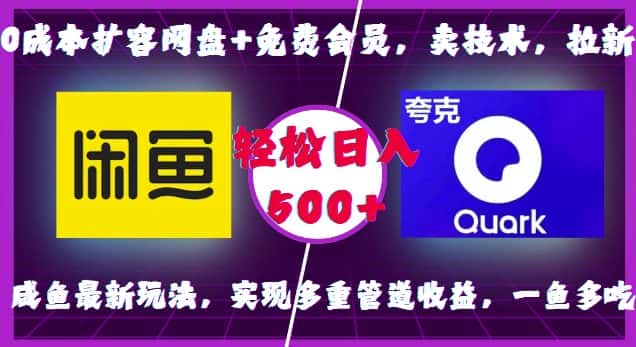 0成本扩容网盘+免费会员,卖技术,拉新,咸鱼最新玩法,实现多重管道收益,一鱼多吃,轻松日入500+-优优云创网