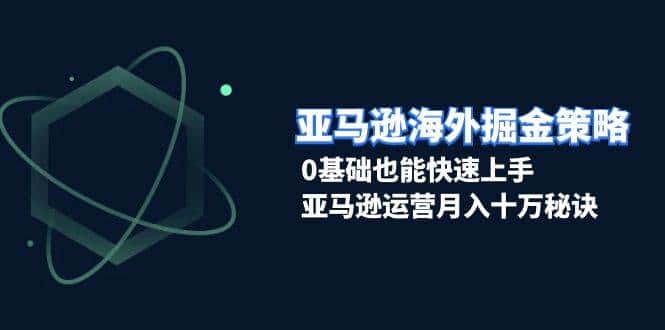亚马逊海外掘金策略,0基础也能快速上手,亚马逊运营月入十万秘诀-优优云创网