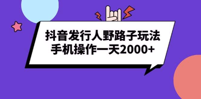 （13657期）抖音发行人野路子玩法，手机操作一天2000+-优优云创网