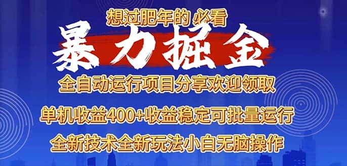 （13675期）2025暴力掘金项目，想过肥年必看！-优优云创网