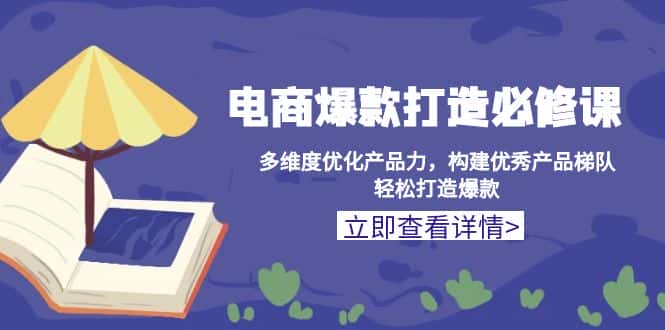 (13689期)电商爆款打造必修课:多维度优化产品力,构建优秀产品梯队,轻松打造爆款-优优云创网