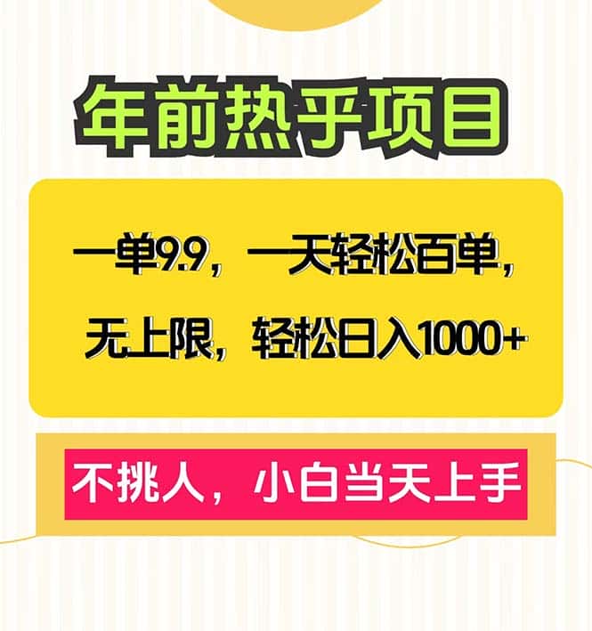 （13795期）一单9.9，一天百单无上限，不挑人，小白当天上手，轻松日入1000+-优优云创网