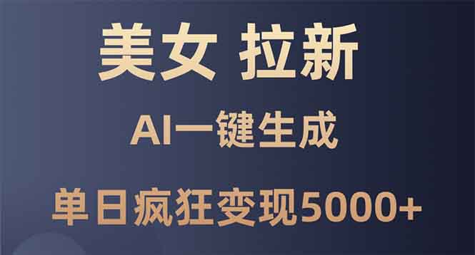 （13866期）美女暴力拉新，通过AI一键生成，单日疯狂变现5000+，纯小白一学就会！-优优云创网