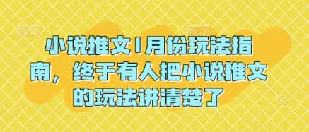 小说推文1月份玩法指南，终于有人把小说推文的玩法讲清楚了!-优优云创网