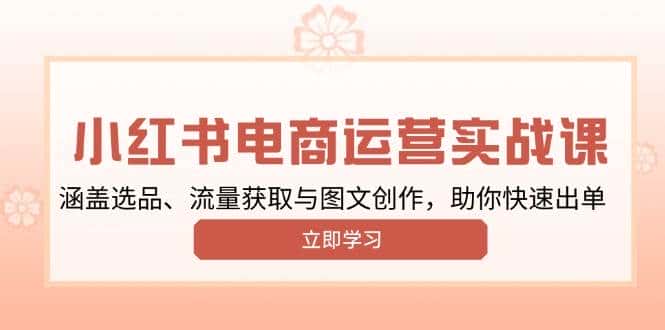 小红书变现运营实战课,涵盖选品、流量获取与图文创作,助你快速出单-优优云创网