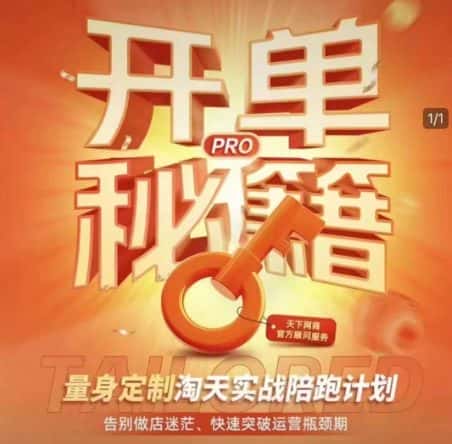 淘宝开单秘籍PRO,量身定制淘天实战陪跑计划,告别做店迷茫、快速突破运营瓶颈期-优优云创网