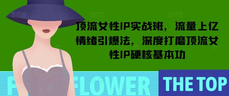 顶流女性IP实战班,流量上亿情绪引爆法,深度打磨顶流女性IP硬核基本功-优优云创网