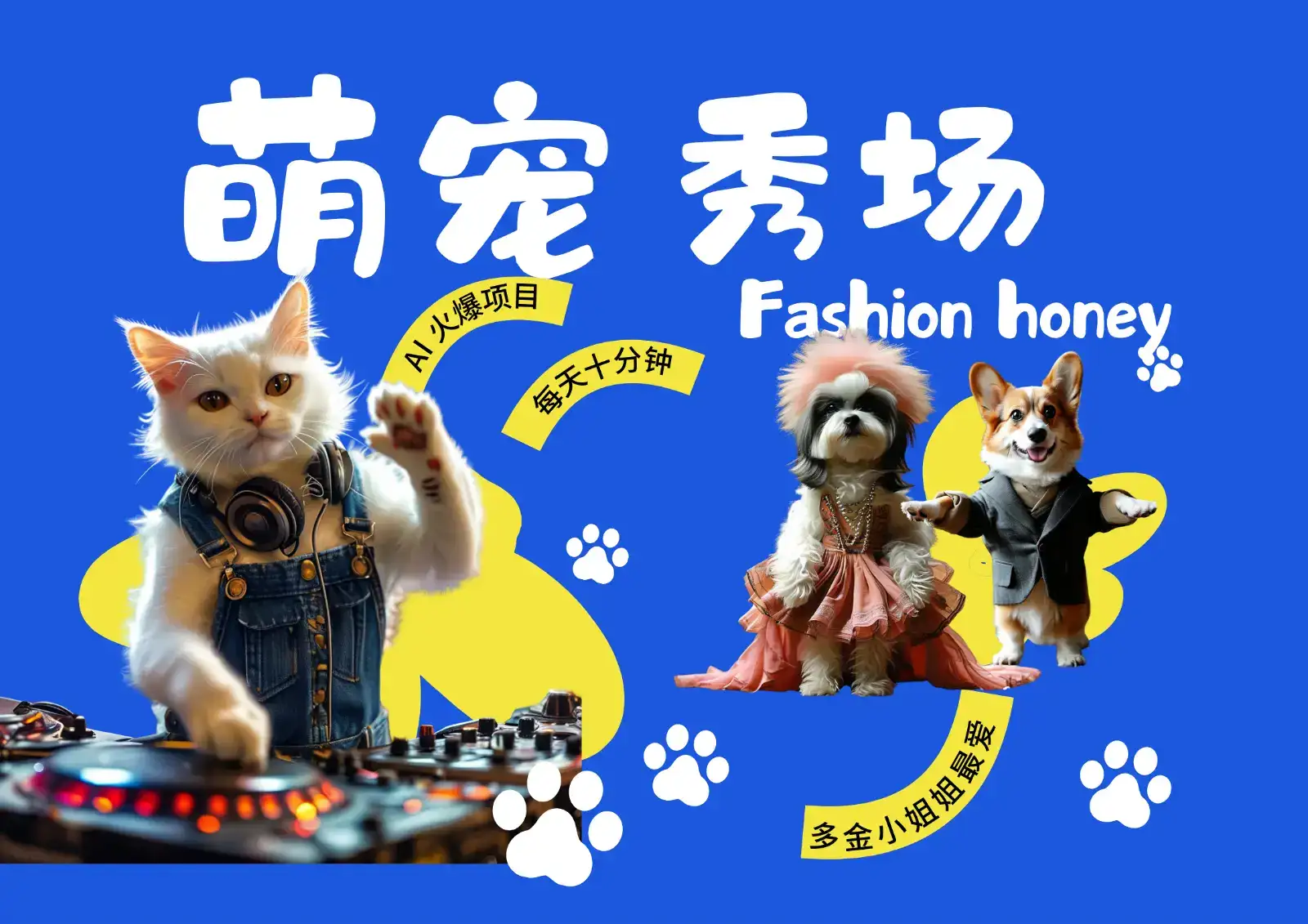 酷飒动物跳舞走秀 时尚喵FASHION汪 多金小姐姐最爱的 轻松月入破W-优优云创网