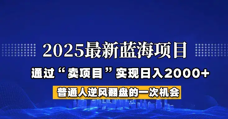 2025年蓝海项目,如何通过“网创项目”日入2000+-优优云创网