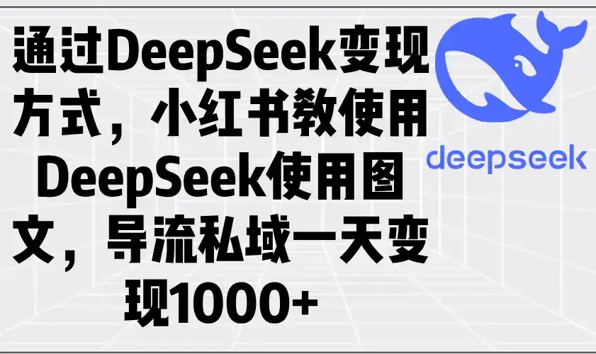 通过DeepSeek变现方式，小红书教使用DeepSeek图文，导流私域一天变现1000+-优优云创网