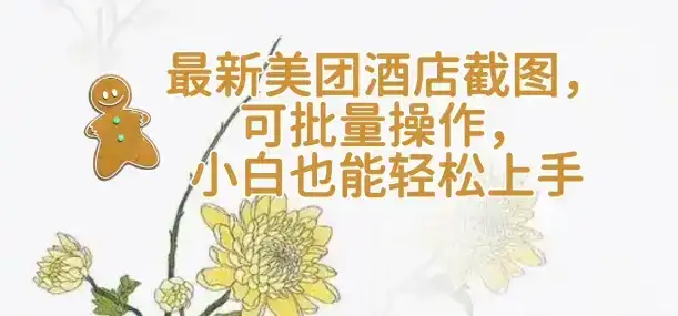 【轻云】最新美团酒店截图，可批量操作，小白也能轻松上手-优优云创网