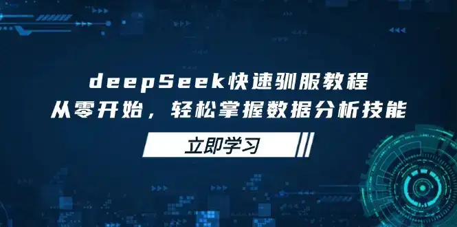 deepSeek快速驯服教程，从零开始，轻松掌握数据分析技能-优优云创网