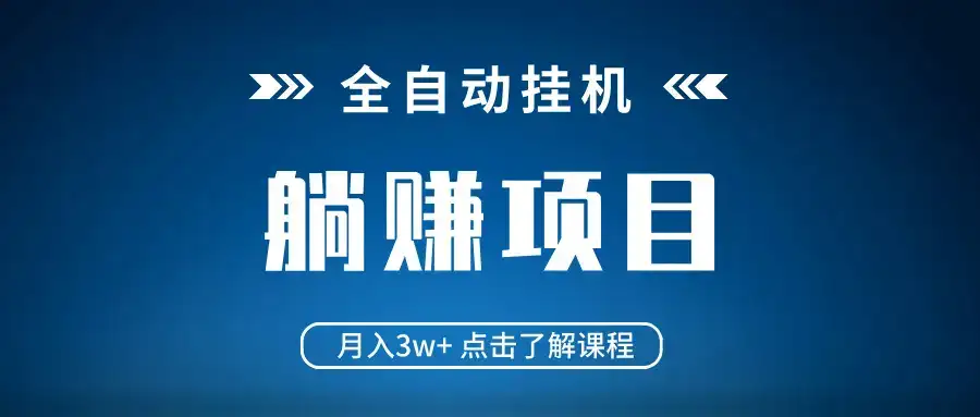 全自动挂机项目 月入3w+ 真正躺平项目 不吃电脑配置 当天见收益-优优云创网