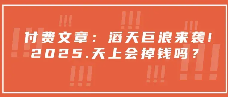 付费文章：滔天巨浪来袭！2025天上会掉钱吗？-优优云创网