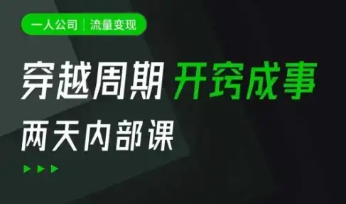 一人公司：流量变现课，一人公司的方法模型拆解， 拆解富人思维，流量思维，小老板思维等-优优云创网