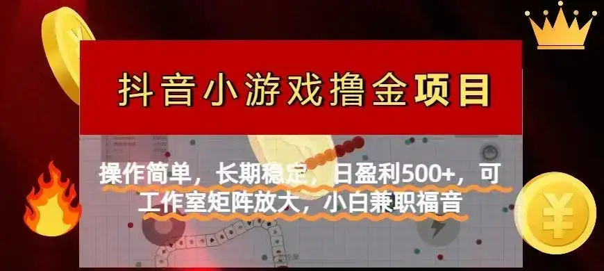【抖音小游戏发行人计划项目】操作简单，长期稳定，日盈利500+，可工作…-优优云创网