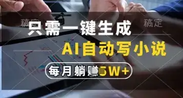 只需一键生成，AI自动写小说，实现躺着也能写作，每月收益过1w【揭秘】-优优云创网