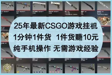 25年最新CSGO游戏挂G，1分钟1件货，1件货挣10元，纯手机操作，无需游戏经验【揭秘】-优优云创网