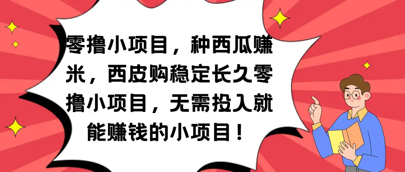 种西瓜赚米，西皮购稳定长久零撸小项目-优优云创网