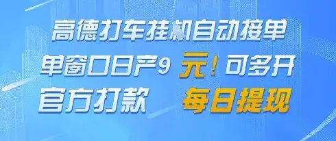 高德地图挂G接单，单窗口日产9元，官方打款，每日提现【揭秘】-优优云创网