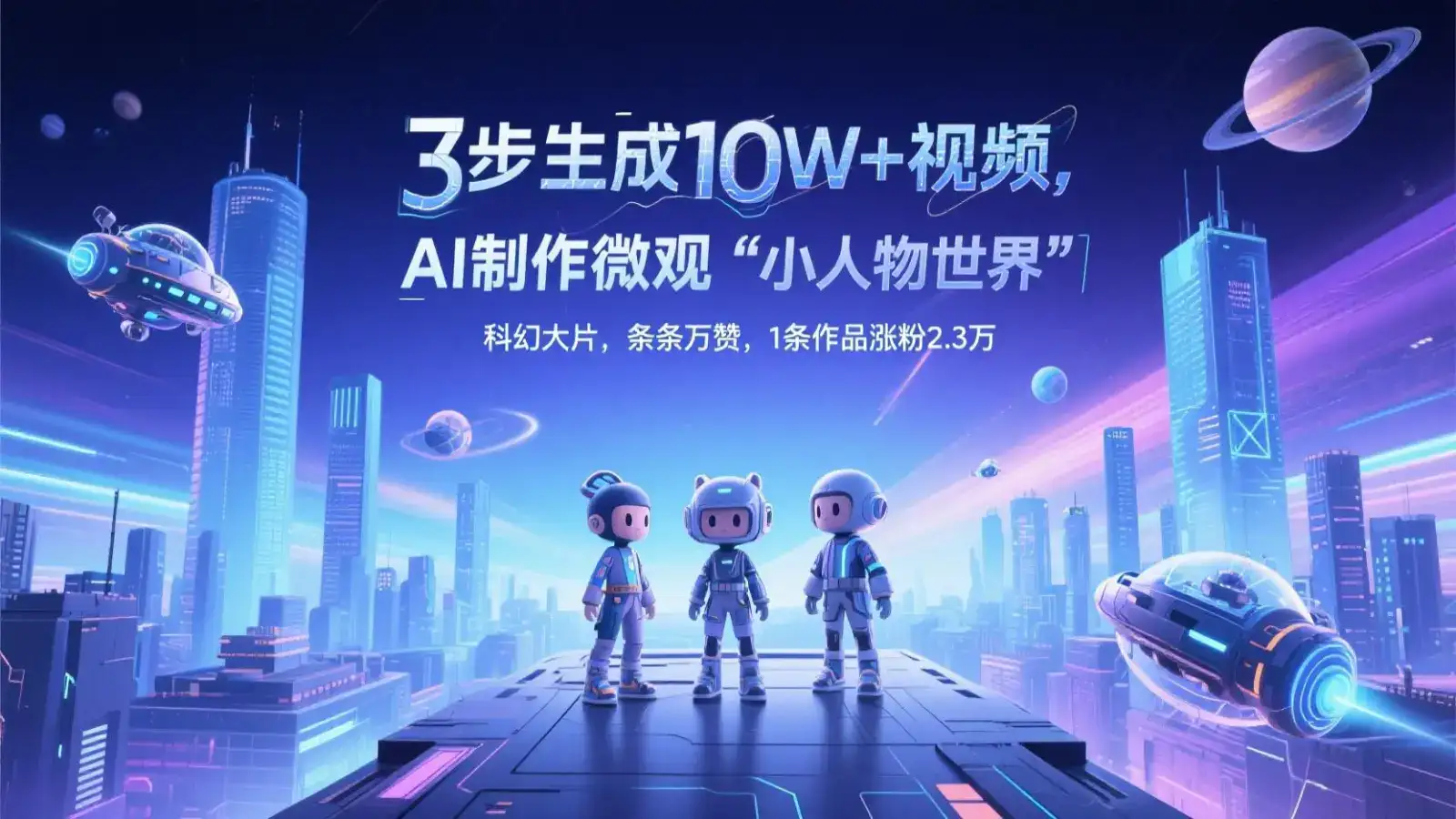 三步生成10W+视频,AI制作微观“小人物世界”科幻大片,条条万赞,1条作品涨粉2.3万-优优云创网