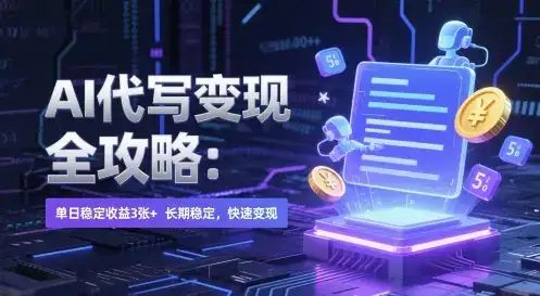 AI 代写变现全攻略：单日稳定收益 3张+，长期稳定，快速变现【揭秘】-优优云创网
